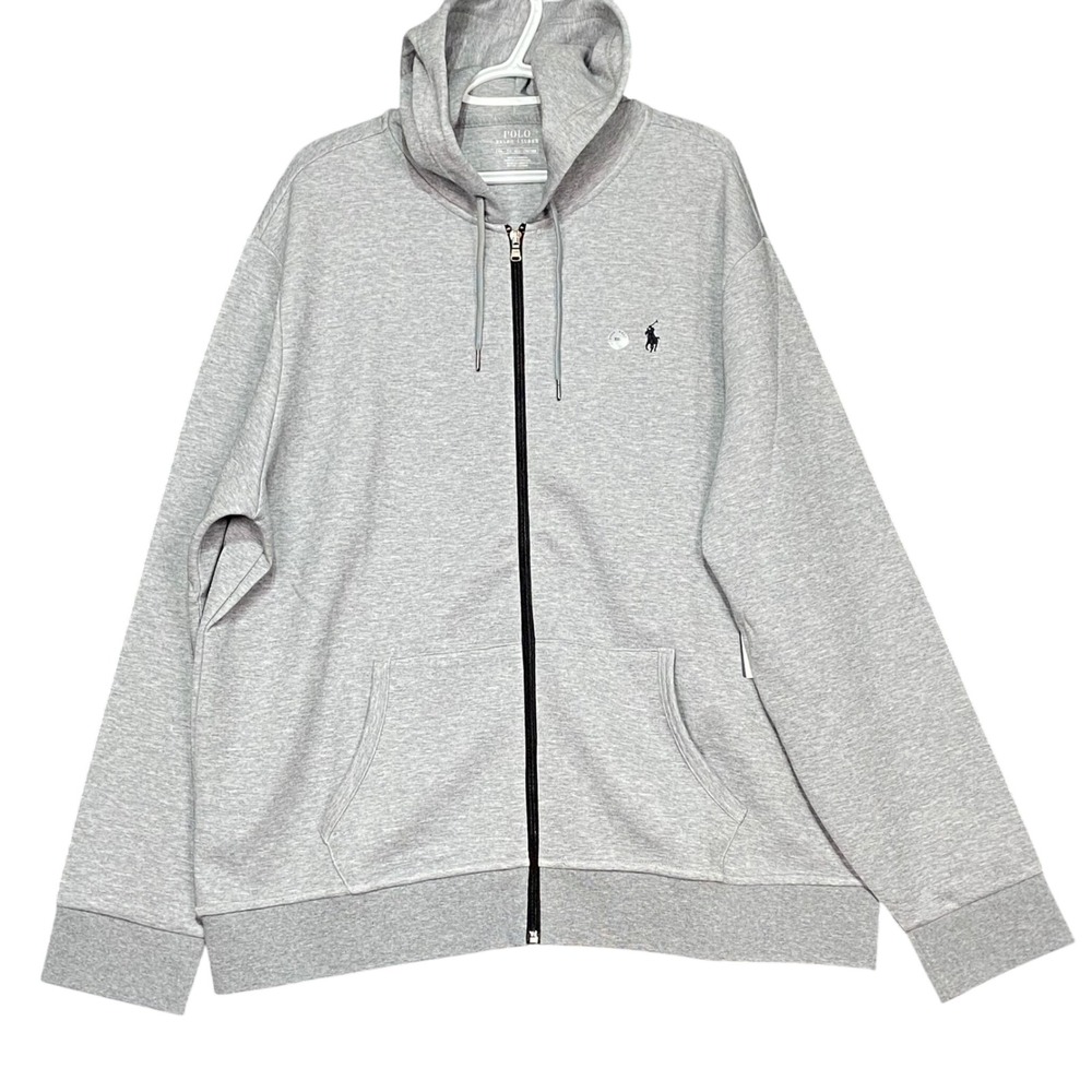 Polo Ralph Lauren Men's XXL‎ Full Zip Hoodie Grey Classic Fit Pockets Pony NWT